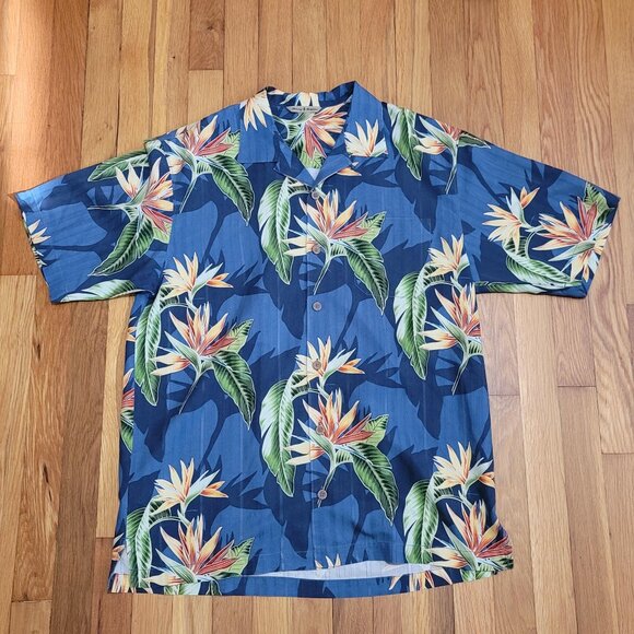 Tommy Bahama Silk Camp Collar Hawaiian Aloha Button Shirt Medium M Men's - Picture 1 of 7